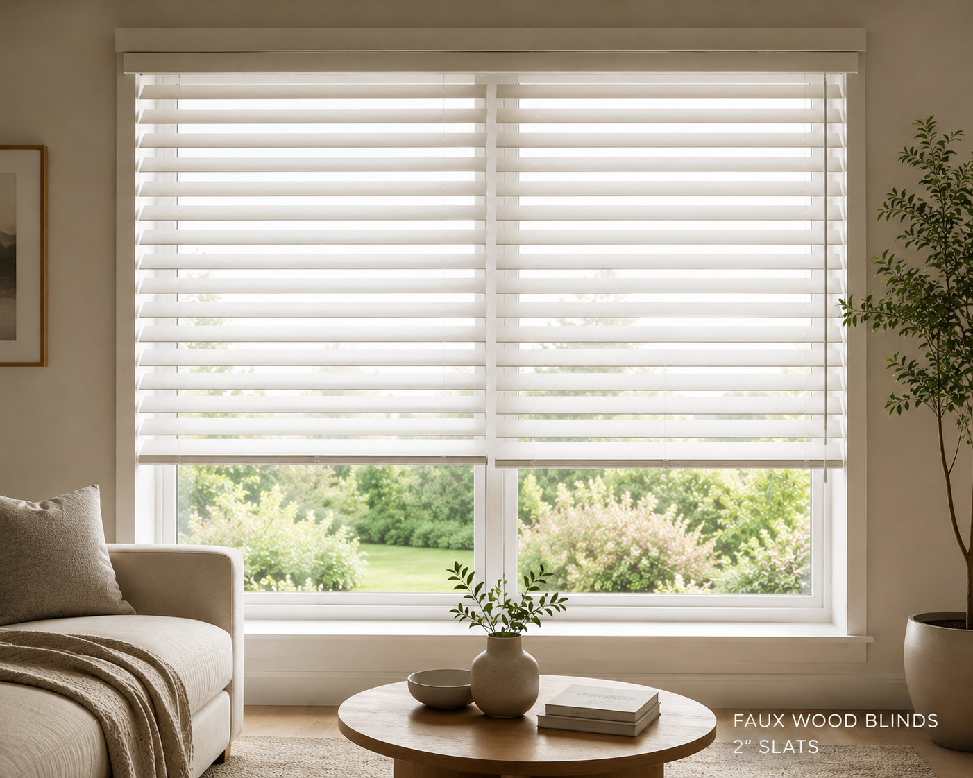 Faux wood blinds Vancouver kitchen bathroom